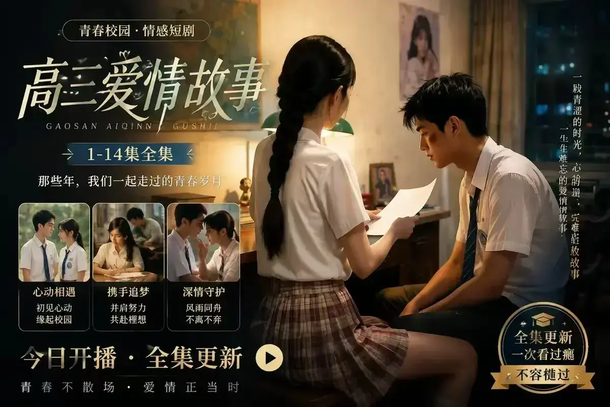 AI校园短剧《B中爱情故事》未删减完整版-4KHDR高清画质-百度网盘在线秒存-每集都戳心